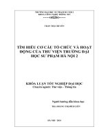 Tìm hiểu cơ cấu tổ chức và hoạt động của thư viện trường đại học sư phạm hà nội 2