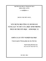 xây dựng bộ công cụ đánh giá năng lực tư duy của học sinh trong phần di truyền học – sinh học 12