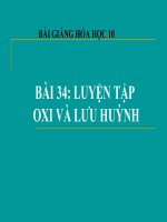 Bài giảng luyện tập oxi và lưu huỳnh hóa học 10