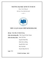 Tiểu luận giao tiếp kinh doanh đề tài giao tiếp với khách hàng