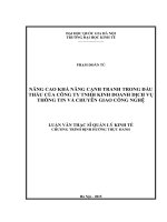 Nâng cao khả năng cạnh tranh trong đấu thầu của công ty TNHH Kinh doanh Dịch vụ Thông tin và Chuyển giao Công nghệ