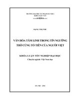 Văn hoá tâm linh trong tín ngưỡng thờ cúng tổ tiên của người việt