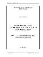 Nghệ thuật tự sự trong tiểu thuyết blogger của phong điệp