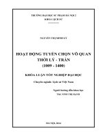 Hoạt động tuyển chọn võ quan thời lý trần (1009 1400)