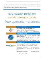 bẢN CÔNG bố THÔNG TIN bán đấu GIÁ lần đầu TỔNG CÔNG TY vận tải THỦY