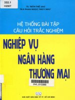 Hệ thống bài tập câu hỏi trắc nghiệm nghiệp vụ ngân hàng thương mại