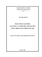 Phân tích tài chính tại Công ty TNHH một thành viên Công trình Giao thông Hà Nội