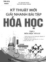 kỹ thuật mới giải nhanh bài tập hóa học tập 2 vô cơ