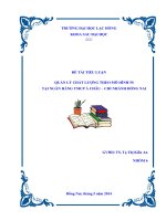 QUẢN LÝ CHẤT LƯỢNG THEO MÔ HÌNH 5S TẠI NGÂN HÀNG TMCP Á CHÂU – CHI NHÁNH ĐỒNG NAI
