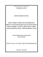 Hoàn thiện chính sách marketing dịch vụ ngân hàng bán lẻ tại ngân hàng nông nghiêp và phát triển nông thôn, chi nhánh hải châu thành phố đà nẵng