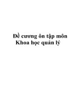 Đề cương ôn tập môn Khoa học quản lý
