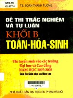 Đề thi trắc nghiệm và tự luận khối B Toán - Hóa - Sinh