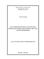 Luận văn thạc sĩ Quản trị rủi ro rủi ro tín dụng tại ngân hàng thương mại cổ phần công thương Việt Nam- Chi nhánh Bình Định (full)