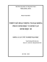 Thiết kế hoạt động ngoại khóa phần vi sinh vật sinh học 10