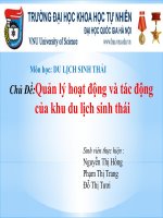 Quản lý hoạt động và tác động của khu du lịch sinh thái