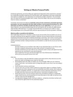 Writing an Effective Personal Profile