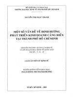 Một số vấn đề về định hướng phát triển kinh doanh cảng biển tại TPHCM