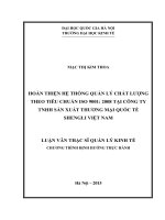 Hoàn thiện hệ thống quản lý chất lượng theo tiêu chuẩn ISO 9001.2008 tại Công ty TNHH sản xuất Thương mại Quốc tế Shengly Việt Nam