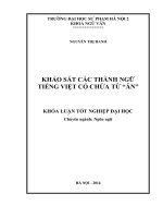 Khảo sát các thành ngữ tiếng việt có chứa từ ăn