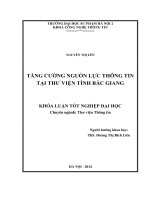 Tăng cường nguồn lực thông tin tại thư viện tỉnh bắc giang