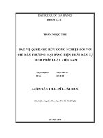 Bảo vệ quyền sở hữu công nghiệp đối với chỉ dẫn thương mại bằng biện pháp dân sự theo pháp luật Việt Nam
