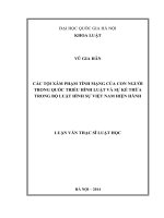 [ Bản Full ] Các tội xâm phạm tính mạng của con người trong Quốc triều hình luật và sự kế thừa trong Bộ luật hình sự Việt Nam hiện hành