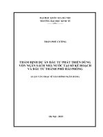 Thẩm định Dự án Đầu tư phát triển dùng vốn ngân sách nhà nước tại Sở Kế hoạch và Đầu tư Thành phố Hải Phòng