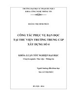Công tác phục vụ bạn đọc tại thư viện trường trung cấp xây dựng số 4