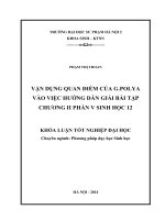 Vận dụng quan điểm của g polya vào việc hướng dẫn giải bài tập chương II phần v sinh học 12