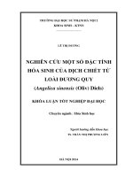 Nghiên cứu một số đặc tính hoá sinh của dịch chiết từ loại đương quy (angelica sinensis (oliv) diels)