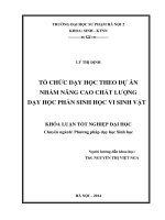 Tổ chức dạy học theo dự án nhằm nâng cao chất lượng dạy học phần sinh học vi sinh vật