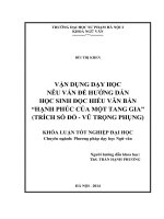Vận dụng dạy học nêu vấn đề hướng dẫn học sinh đọc hiểu văn bản hạnh phúc của một tang gia (trích số đỏ   vũ trọng phụng)