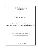 Phát triển nguồn nhân lực tại Công ty cổ phần Xây dựng Sài Gòn Kinh Bắc