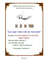 bài dự thi dạy học theo chủ đề tích hợp liên môn bài sử dụng hợp lý tài nguyên