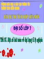 bài dự thi tích hợp liên môn tiết 27 một số bài toán về đại lượng tỷ lệ nghịch