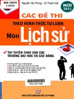 Các đề thi theo hình thức tự luận môn lịch sử Thi tuyển sinh vào các trường đại học và cao đẳng