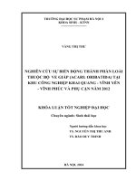Nghiên cứu sự biến động thành phần loài thuộc bộ ve giáp (acari oribatida) tại khu công nghiệp khai quang   vĩnh yên   vĩnh phúc và phụ cận năm 2012