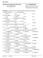 Đề kiểm tra tiếng Anh trình độ A