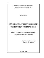 Công tác phát triển nguồn tin tại thư viện tỉnh ninh bình