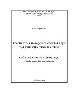 Tổ chức và bảo quản vốn tài liệu tại thư viện tỉnh hà tĩnh