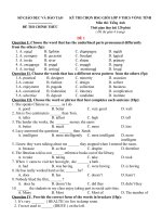 Đề thi học sinh giỏi môn tiếng Anh lớp 9