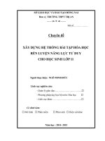 XÂY DỰNG HỆ THỐNG BÀI TẬP HÓA HỌC  RÈN LUYỆN NĂNG LỰC TƯ DUY  CHO HỌC SINH LỚP 11