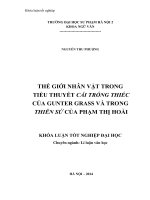 Thế giới nhân vật trong tiểu thuyết cái trống thiếc của gunter grass và trong thiên sứ của phạm thị hoài