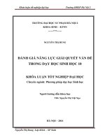 Đánh giá năng lực giải quyết vấn đề trong dạy học sinh học 10
