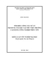 Tìm hiểu công tác xử lý nội dung tài liệu tại thư viện trường cao đẳng công nghiệp phúc yên