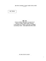 ĐỀ ÁN TĂNG CƯỜNG THU HÚT VÀ QUẢN LÝ ĐẦU TƯ TRỰC TIẾP NƯỚC NGOÀI VÀO LĨNH VỰC NÔNG LÂM NGƯ NGHIỆP GIAI ĐOẠN 2014 – 2020, ĐỊNH HƯỚNG 2030