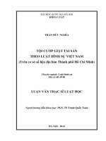 Tội cướp giật tài sản theo Luật hình sự Việt Nam (Trên cơ sở số liệu địa bàn Thành phố Hồ Chí Minh)