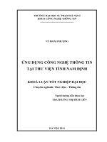Ứng dụng công nghệ thông tin tại thư viện tỉnh nam định
