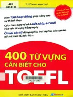 400 từ vựng cần biết cho Toefl Cách nhanh nhất để đạt điểm cao ở kỳ thi Toefl