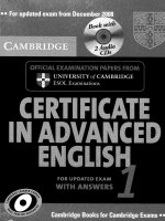Certificate in Advanced English 1 Book with Answers